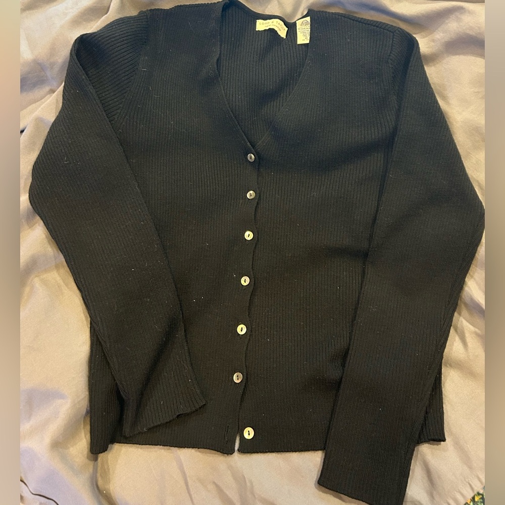 Lord & Taylor Black classy Button-Up Cardigan